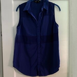 Forever 21 Deep Blue Sleeveless Blouse